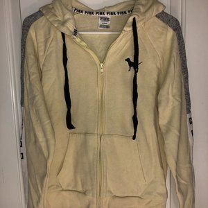 Yellow Colorblock Zip-Up Hoodie